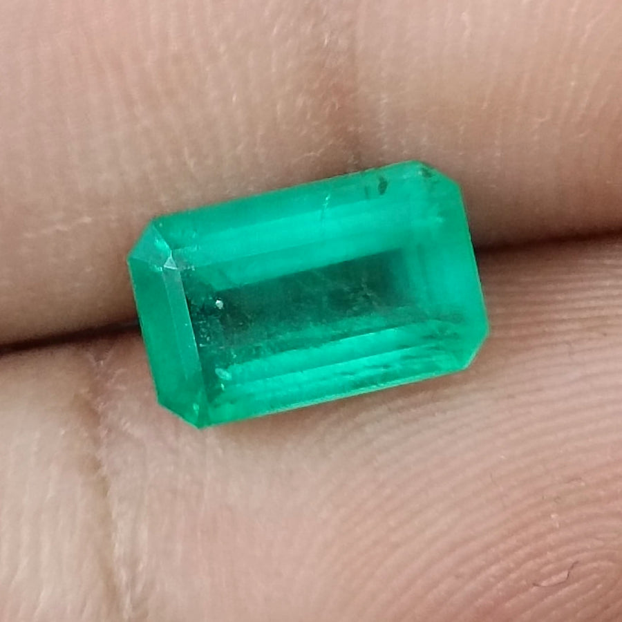 Zambian Emerald 2.54ct Certified Medium Green Emerald Cut Loose Gemstone