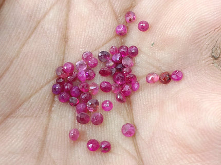Untreated 3.24ct Red Ruby Parcel Round Cut Loose Gemstones