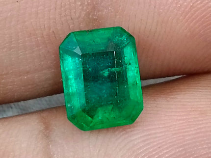 Zambian Emerald 2.40ct Alpine Green Certified Natural Octagon Cut Loose Gemstone