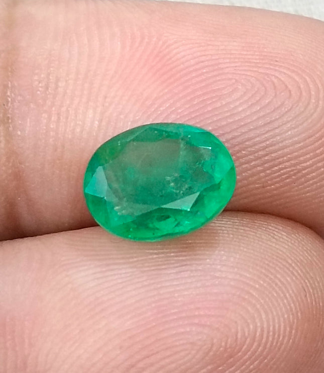 2.83ct Emerald Natural Medium Deep Pure Green Oval SGL Certified Loose Gemstone