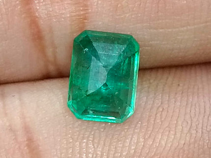 2.85ct Zambian Emerald, Certified Natural Medium Deep Green Octagon Cut Gemstone