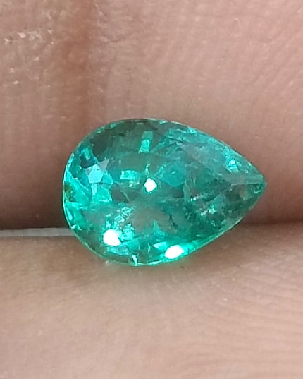 GSI Certified 1.04ct Medium Bluish Green Natural Zambian Emerald Minor Oiled Loose Gemstone