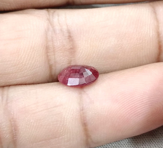 2.39ct Untreated Natural Ruby SGL Certified Mozambique Deep Cherry Red Oval Cut Gemstone