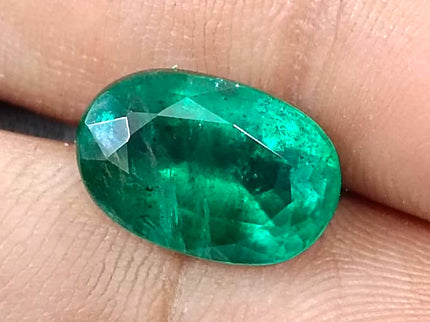 Natural Emerald 5.67ct Deep Green Zambian Origin Oval Cut Minor Oiled Loose Gemstone