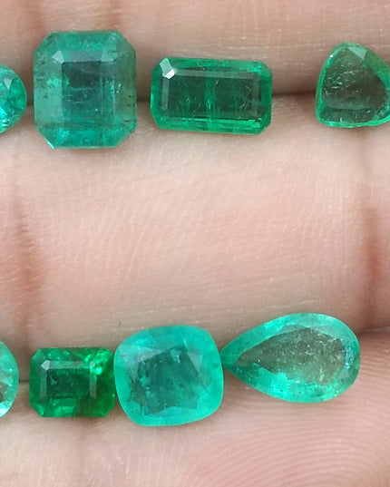 9.00ct Natural Zambian Emerald Parcel Minor Oiled Loose Gemstones