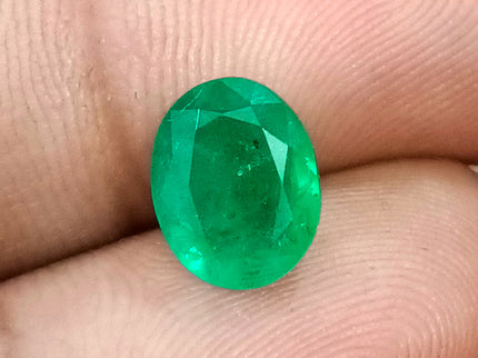 2.83ct Emerald Natural Medium Deep Pure Green Oval SGL Certified Loose Gemstone