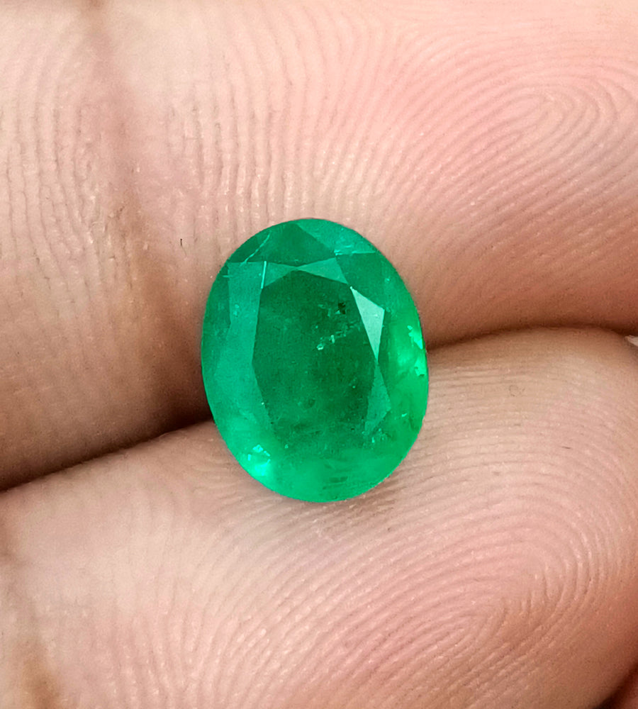 2.83ct Emerald Natural Medium Deep Pure Green Oval SGL Certified Loose Gemstone