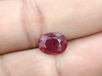 2.23ct Untreated Natural Ruby SGL Certified Deep Rasberry Red Oval Loose Stone