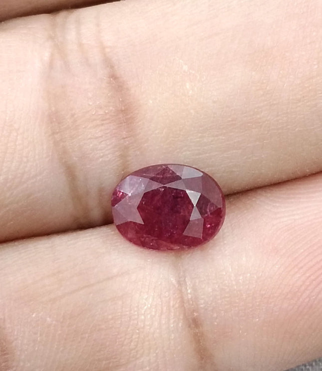 2.23ct Untreated Natural Ruby SGL Certified Deep Rasberry Red Oval Loose Stone