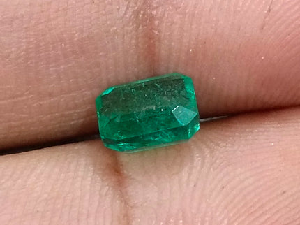 Zambian Emerald 1.57ct Medium Deep Spring Green Certified Octagon Cut Gemstone