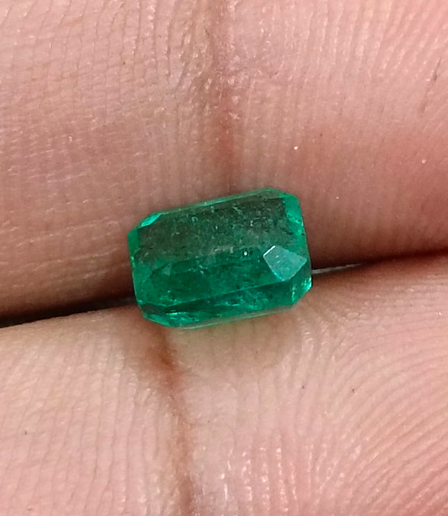 Zambian Emerald 1.57ct Medium Deep Spring Green Certified Octagon Cut Gemstone