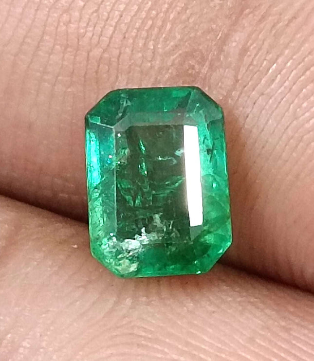 Certified 1.62ct Natural Zambian Emerald