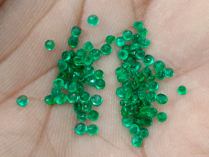 3.05ct Calibrated Natural Emerald Lot mm size Panjshir Round Cut Loose Gemstones