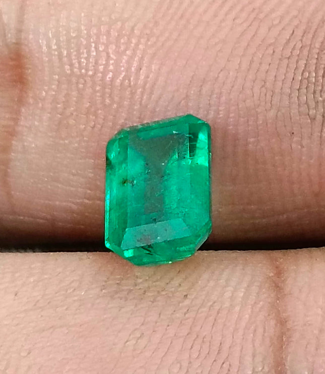 Zambian Emerald 2.63ct Neon Green Natural Certified Octagon Cut Stone