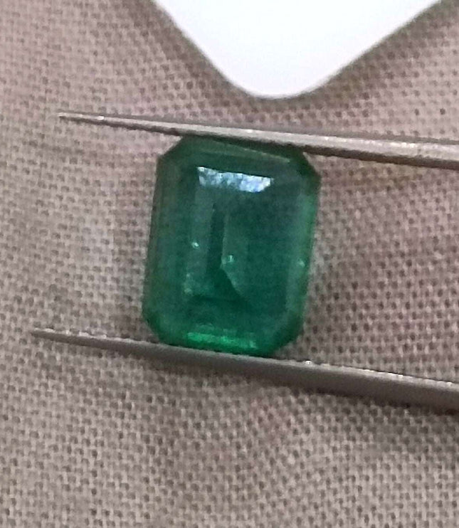2.31ct Natural Emerald, High Quality Certified Zambian Origin Vivid Deep Green Stone