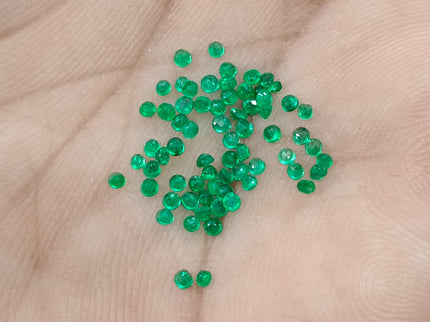 1.32ct Calibrated Panjshir Emerald Lot mm sizes Bright Spring Green Round Cut Loose Gemstones