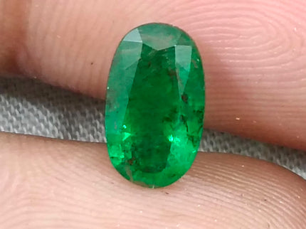 1.25ct Natural Emerald Vivid Deep Green Zambian Oval Cut Loose Gemstone