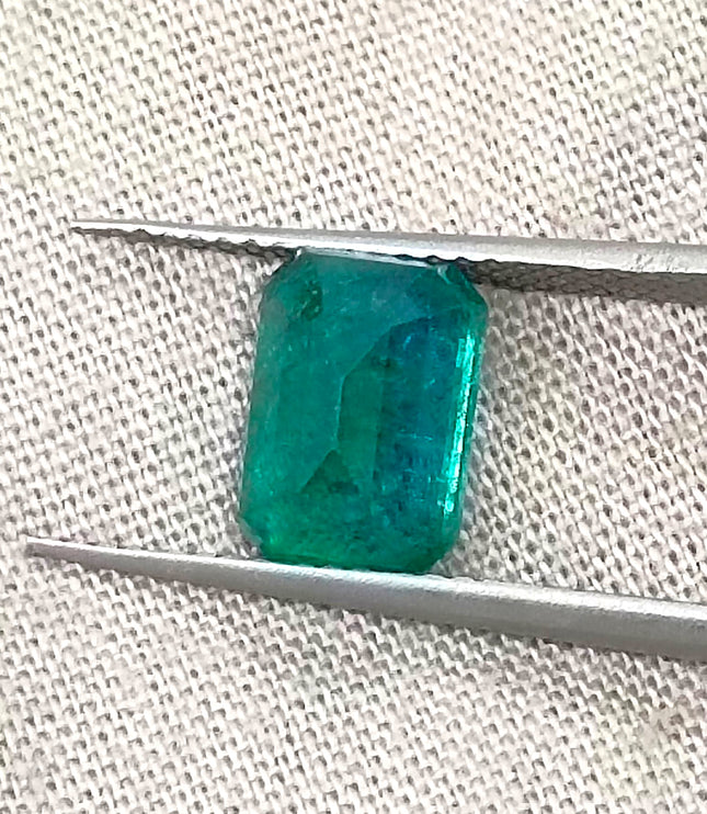 Zambian Emerald 2.19ct Deep Forest Green Octagon Cut Certified Natural Loose Gemstone