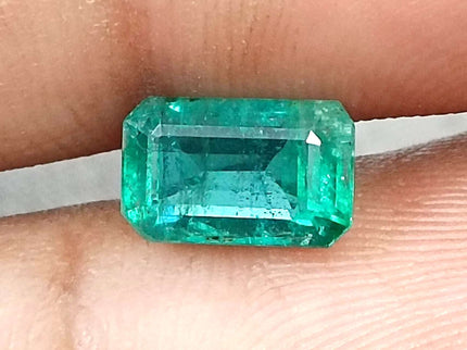 1.83ct Natural Emerald GSI Certified Octagon Cut Minor Oiled Loose Gemstone