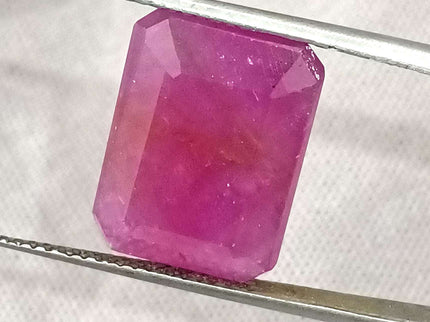 African Ruby 10.80ct Natural Certified Untreated Emerald Cut Loose Gemstone