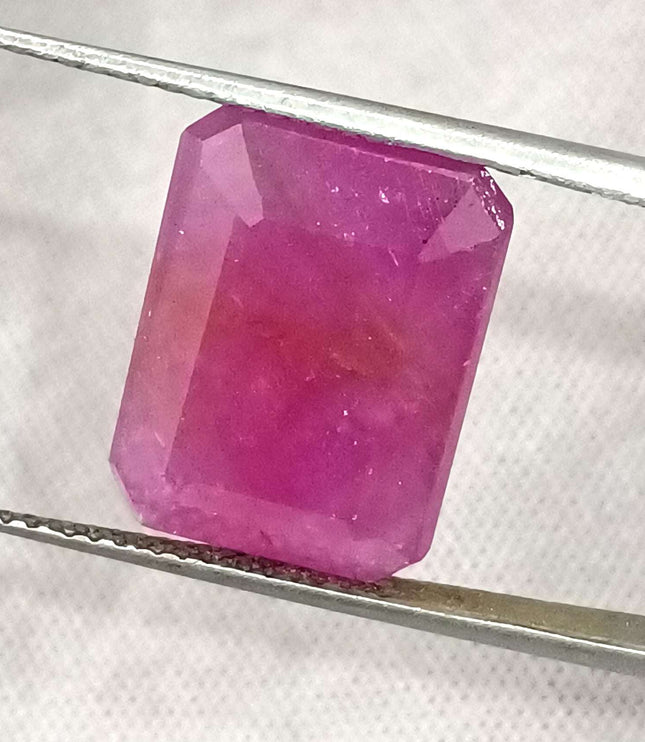 African Ruby 10.80ct Natural Certified Untreated Emerald Cut Loose Gemstone