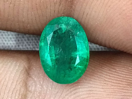 2.01ct Zambian Emerald, Certified Natural Medium Deep Green Oval Cut Loose Gemstone
