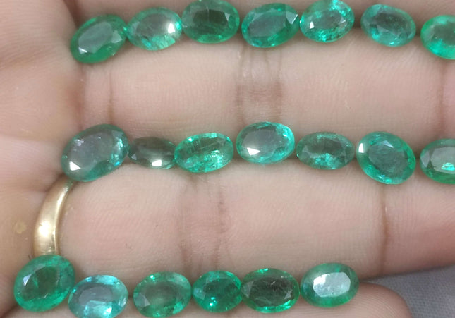 24.31ct Medium to Vivid Green Natural Zambian Emerald Parcel Minor Oiled Loose Gemstones