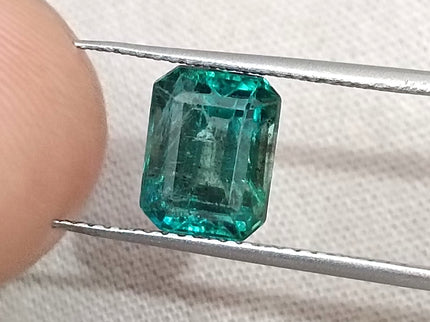 2.31ct Untreated Zambian Emerald Natural No Oil Medium Deep Bluish Green Gemstone