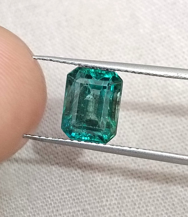 2.31ct Untreated Zambian Emerald Natural No Oil Medium Deep Bluish Green Gemstone