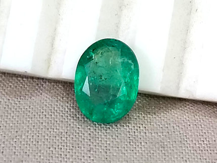 1.62ct Zambian Emerald, Certified Medium Green Natural Oval Cut Loose Gemstones