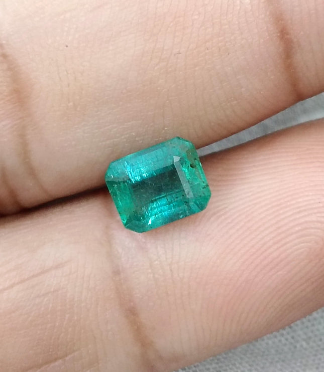 2.08ct Emerald Natural Octagon Cut Medium Intense Green Gemstone
