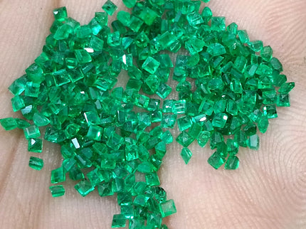 Calibrated Natural Emerald Lot 8.20ct Medium Deep Vivid Green Princess Cut Loose Stone