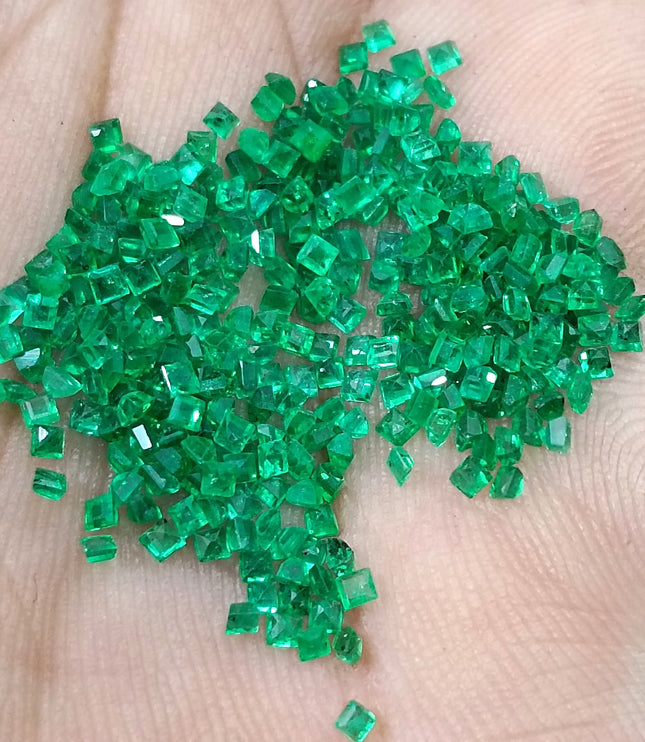 Calibrated Natural Emerald Lot 8.20ct Medium Deep Vivid Green Princess Cut Loose Stone