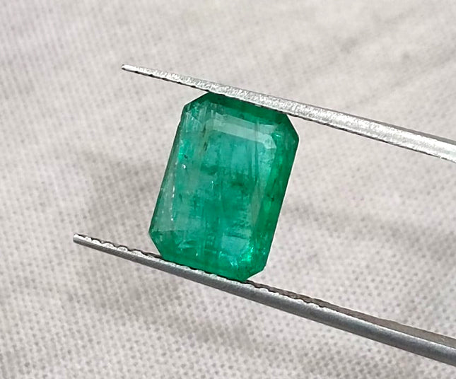 2.53ct Zambian Emerald, Medium Green Octagon Cut Natural Loose Stone