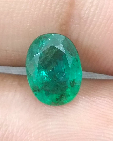 GSI USA Certified 1.76ct Deep Green Zambian Emerald Minor Oiled Loose Gemstone