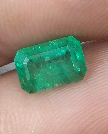 1.81ct GSI Certified Medium Deep Golden Green Zambian Emerald Minor Oiled Loose Gemstone
