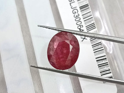 3.76ct Untreated Mozambique Ruby Natural Wine Red SGL Certified Oval Cut Gemstone