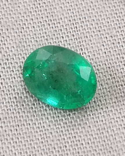 1.51ct Vivid Deep Golden Green Natural Zambian Emerald