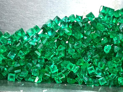 Emerald Lot Calibrated 15.42ct Princess Cut Vivid Medium Deep Green Gemstones