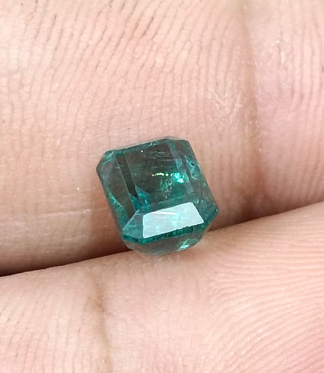 2.31ct Untreated Zambian Emerald Natural No Oil Medium Deep Bluish Green Gemstone
