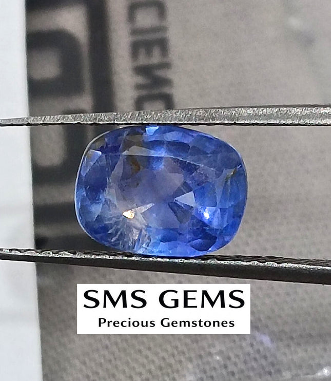 Unheated Cornflower Blue Sapphire 1.87ct Natural GSI Certified Cushion Cut Loose Gemstone