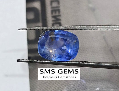 Unheated Cornflower Blue Sapphire 1.87ct Natural GSI Certified Cushion Cut Loose Gemstone