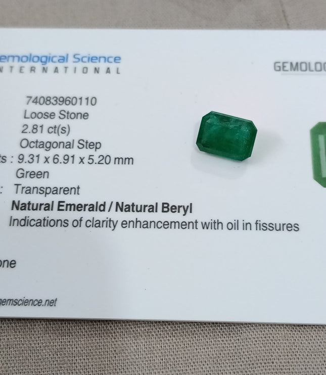 Natural Emerald 2.81ct Certified Deep Royal Green Octagon Cut Gemstone