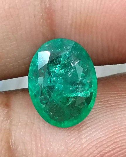 GSI Certified 2.40ct Zambian Emerald Earth Mined Loose Gemstone