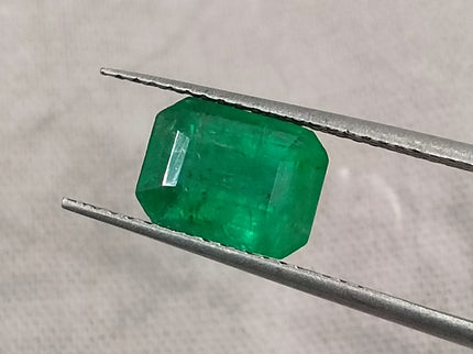 Zambian 1.65ct Deep Vivid Green Certified Natural Octagon Cut Loose Stone