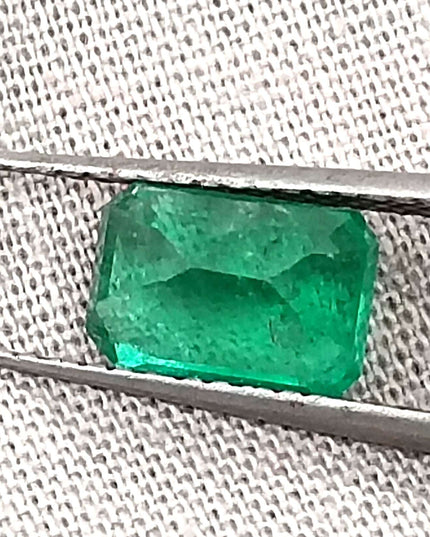 GSI Certified 1.35ct Deep Green Panjshir Emerald Minor Oiled Loose Gemstone