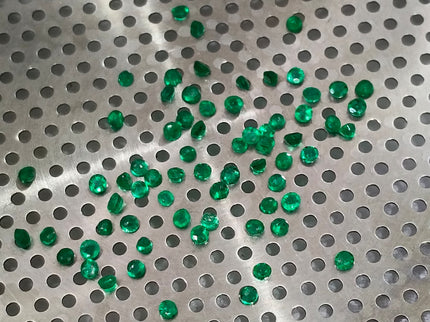 1.32ct Calibrated Panjshir Emerald Lot mm sizes Bright Spring Green Round Cut Loose Gemstones