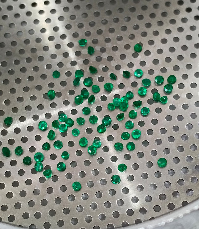 1.32ct Calibrated Panjshir Emerald Lot mm sizes Bright Spring Green Round Cut Loose Gemstones