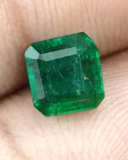 1.25ct Natural Zambian Emerald, Certified Deep Vivid Green Loose Gemstone