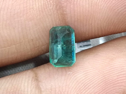 Zambian Emerald 1.32ct Natural SGL Certified Medium Bluish Green Octagon Cut Loose Gemstone Minor Oil